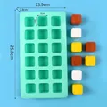 Molde de silicona verde menta con 15 cavidades cuadradas para cubitos de hielo - 15 Cavidades (J2401171-C)