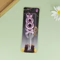 Vela de cumpleaños número 8 rosa metalizado con corona para decoración de tarta de fiesta - Corona Número 8 / Rosa