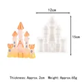 Detaillierte Maße einer 3D-Schloss-Silikonform für die Herstellung von Harzhandwerk - Luxus Schloss Stil (60-443) / L