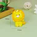 Close-up of cute cartoon lion resin decoration figurine showing dimensions 4.8cm by 3.5cm - Cartoon Resin Lion