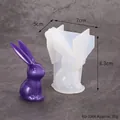 Stampo in silicone con coniglio 3D per creazioni in resina fai-da-te e decorazioni aroma - Stampo Coniglio a Orecchie Grandi (60-1066)