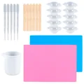 Kit de mezcla de resina epoxi DIY con tapetes de silicona, tazas y pipetas útiles - Juego de herramientas de mezcla DIY (PA090) / Paquetes múltiples