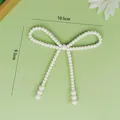 Elegant white beaded bow cake topper for Valentine's Day baking decoration, 10.5cm - Artificial Pearl Bowknot / White