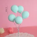 Vista detallada del adorno para pastel de globo de arcilla verde menta de 2,5 cm - Globos de Alambre de 5 Piezas / Verde