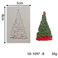 Silicone Christmas tree cake mold 5x8cm for DIY baking decoration, approx 38g weight - Christmas Tree Gift Box (50-1097-B)
