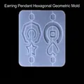 Translucent silicone mold for DIY geometric earring pendants and resin jewelry crafts - Hexagonal Geometric 60-278