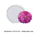 Unregelmäßige Silikonform für DIY-Epoxidharz-Untersetzer mit violettem Beispielstück - Lila Glitzer-Finish-Stil (60-263)
