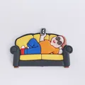 Cartoon man lying on sofa cake topper decoration for Father's Day and birthday parties - Soft Glue Leisure Sofa Papa