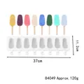 8-cavity silicone popsicle mold with 37cm length, ideal for DIY homemade ice cream - Spiral Shape (84049) / 8 Cavities
