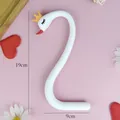 Elegant white swan neck cake topper decoration in soft rubber for birthday parties - White Swan (With Crown)