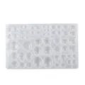 Translucent silicone mold featuring various geometric shapes for DIY jewelry making - White