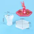 Set di stampi in silicone per coniglio 3D e vassoio esagonale per resina fai-da-te con misure - Set Coniglio Vassoio Esagonale (J2591)