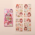 Cartoon cute girls travel theme decorative DIY stickers set 4 sheets for journal scrapbooking - 4pcs / World Travel