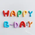 Colorful soft glue birthday letter cake topper set with 3cm height - Large Colored "Happy" Set
