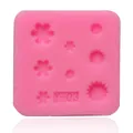 Pink flower and sun pattern liquid silicone chocolate baking mold detail view model Y-03 - Y-03 Style (Y-03) / Pink