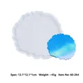 Unregelmäßige Silikonform mit Wellenrand für DIY-Harzuntersetzer und Bastelarbeiten - Blau-Schwarzer Verlaufsspiegelstil (60-264)