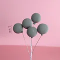 Set de 5 adornos para tartas de globos de goma gris mate de 2,5 cm para decoración de fiestas - Globos de Alambre de 5 Piezas / Gris