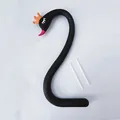 Elegant black swan cake topper decoration with crown made of soft glue for baking - Black Swan (With Crown)