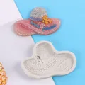 DIY καλούπι σιλικόνης καπέλο για κέικ, σοκολάτα, ρητίνη και διάφορες κατασκευές γύψου - Στυλ Ψάθινο Καπέλο (50-2377-B)