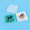Detail showing a square silicone coaster mold with fox themed resin craft samples - Little Fox Pattern (60-1041)