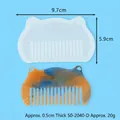 DIY silicone comb mold for crystal resin with finished piece demonstration - White Vintage Oval Comb Mold (50-2040)