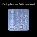 Translucent silicone multi-shape earring pendant mold for DIY crystal resin crafts - Collection Pendant Mold 60-281