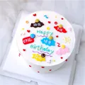 Colorful cloud smiley cake toppers set for birthday celebration cake decoration - Soft Glue Happiness Blessing Ornament