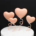 Pfirsichfarbene herzförmige Ballon-Tortenstecker mit Spiralstielen für Geburtstage - 4er-Set / Orange