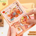 Cute Capybara gacha mechanism pocket notebook with 80 color inner pages, 9x12.7cm - 80 Color Inner Pages / Lucky Capybara