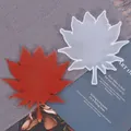 Detail of maple leaf silicone mold with finished red resin coaster on textured background - Maple Leaf Style (60-247) / L / White