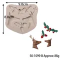 Reindeer and acorn silicone mold for Christmas fondant cake decoration and DIY crafts - Reindeer Head and Acorn (50-1099-B)