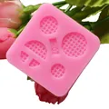 Close-up of pink liquid silicone mold with circular grid patterns for chocolate and baking DIY - Y-07 Style (Y-07) / Pink