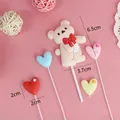 Ensemble de décorations de gâteau en caoutchouc souple ours et cœurs Saint-Valentin - Ours d'Amour Debout