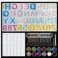 Complete DIY alphabet and number resin mold kit with colorful glitter and keychains - Alphabet Number Mold Kit (PA029)
