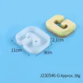 Silicone letter mold for resin DIY projects with dimensions 11x9x2.1cm and 38g weight - Letter G (J230546-G)