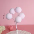 Vista detallada de adornos para pasteles de globos de arcilla rosa de 2,5 cm para fiestas. - Globos de Alambre de 5 Piezas / Rosa Claro