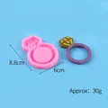 Silicone mold for diamond ring shape pendant DIY resin craft measures 8.8x6cm - Diamond Ring Shape Style (50-2942)