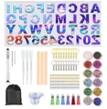 Comprehensive DIY alphabet and number silicone mold kit for epoxy resin keychain jewelry - Alphabet Number DIY Tool Kit (Y011)