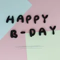 Premium black 3D letters Happy B-day cake topper decoration set for birthday party events - Large Black "Happy" Set