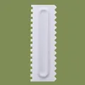 Professional dual-sided white plastic cake cream scraper and decorating comb tool - Double-Sided Serrated (84004-1) / White