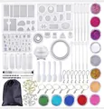 Comprehensive DIY epoxy resin craft kit with silicone molds glitters and tools for jewelry - Epoxy Resin Handmade Tool Kit (PA061)
