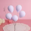 Detalle de decoración de pasteles con globos de arcilla lila de 2,5 cm y hilos de plata - Globos de Alambre de 5 Piezas / Violeta Claro