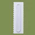 White plastic cake cream scraper comb with wavy and jagged edges for baking decoration - Wave and Sawtooth Combo (84004-3) / White