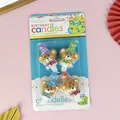 Set de cuatro velas de cumpleaños con forma de oso y sombreros de fiesta para pasteles - Panda con sombrero / Juego de 4 / Marrón
