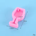 Pink wine glass shaped silicone mold for resin keychain, pendant and craft accessories - Wine Glass Style (50-2135)