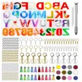 Complete DIY epoxy resin alphabet and number silicone mold kit with accessories - Epoxy Resin Pendant Making Kit (Y026)