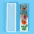 Silikon-Lesezeichenform für DIY-Harzguss mit fertigem Blumenmuster - Kleiner Stil (Dz50-364) / 11*3.5cm / Weiß