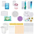 Kit completo de herramientas para resina epoxi DIY con moldes de silicona y medidores - Juego de herramientas de resina DIY (Y044) / 44 Piezas