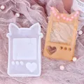 Καλούπι σιλικόνης DIY για χαριτωμένα μενταγιόν ρητίνης με σχέδιο γάτας και γκλίτερ - Στυλ Κονσόλα Παιχνιδιών με Αυτιά Γάτας (60-394)