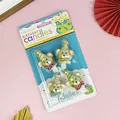 Velas creativas de cumpleaños de oso dorado con gorros de fiesta para tartas infantiles - Panda con sombrero / Juego de 4 / Dorado